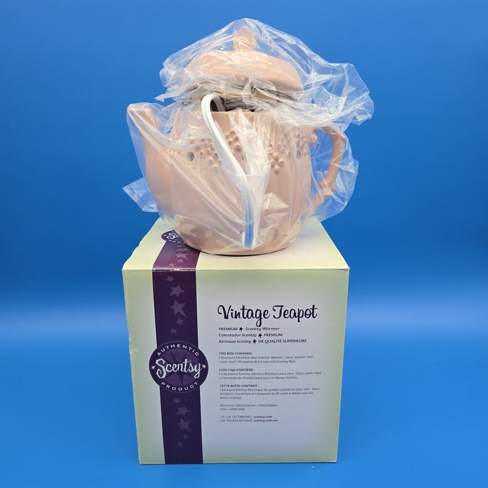 Scentsy Vintage Pink Teapot Warmer NIB Retired